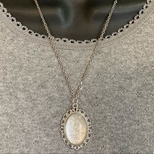 Snow Queen hand-painted pendant